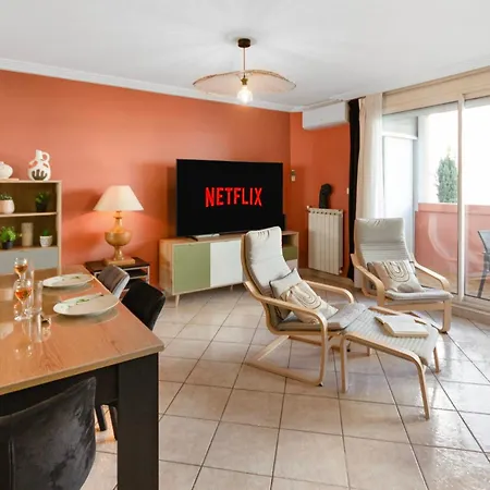 아파트 Le Nala - Spacious - Ac - Wifi - 10 Min From The Sea *